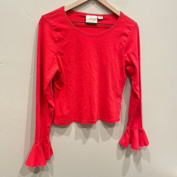 Maeve by Anthropologie Flouncy Bell Sleeve Top - Size: Large - Picture 5 of 10